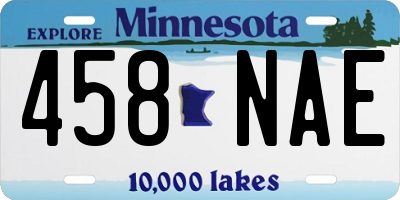 MN license plate 458NAE