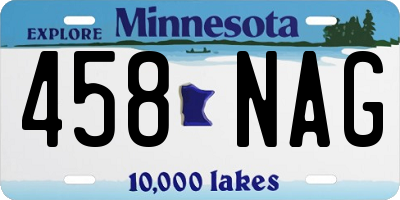 MN license plate 458NAG