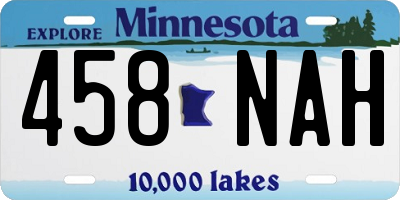 MN license plate 458NAH