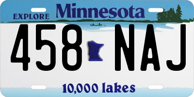 MN license plate 458NAJ