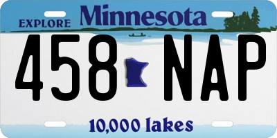 MN license plate 458NAP