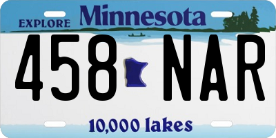 MN license plate 458NAR