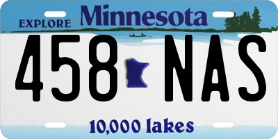MN license plate 458NAS