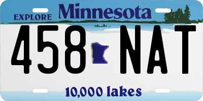 MN license plate 458NAT