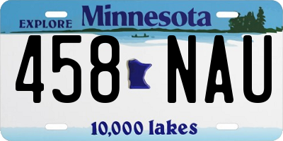 MN license plate 458NAU