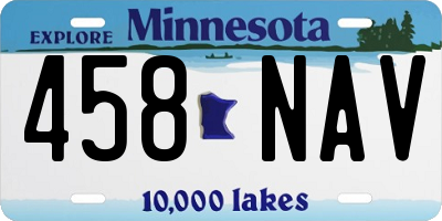 MN license plate 458NAV
