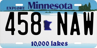 MN license plate 458NAW