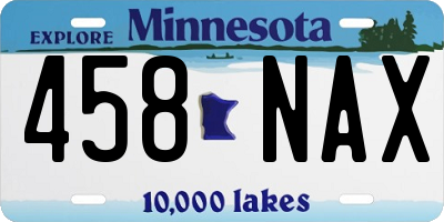 MN license plate 458NAX