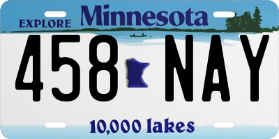 MN license plate 458NAY