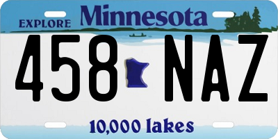 MN license plate 458NAZ