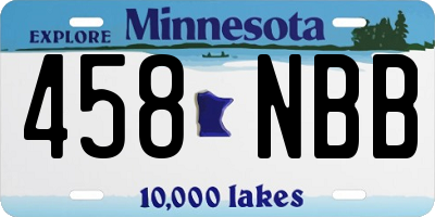 MN license plate 458NBB