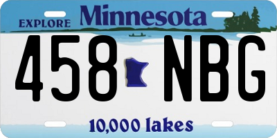 MN license plate 458NBG