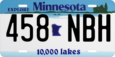 MN license plate 458NBH