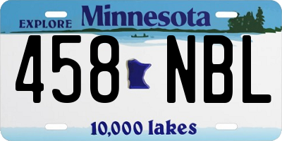MN license plate 458NBL