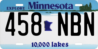 MN license plate 458NBN