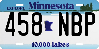 MN license plate 458NBP