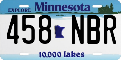 MN license plate 458NBR