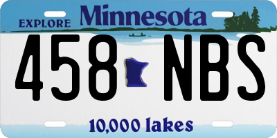 MN license plate 458NBS