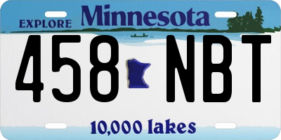 MN license plate 458NBT