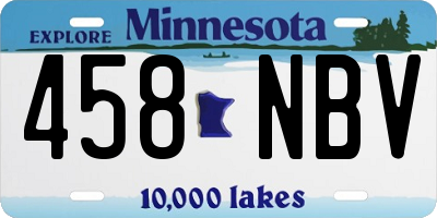 MN license plate 458NBV