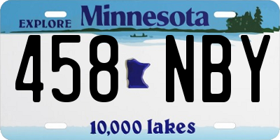 MN license plate 458NBY