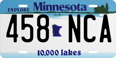 MN license plate 458NCA