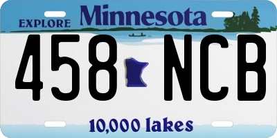 MN license plate 458NCB