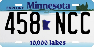 MN license plate 458NCC