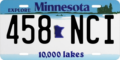 MN license plate 458NCI