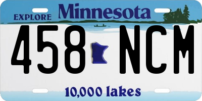 MN license plate 458NCM