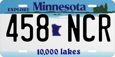 MN license plate 458NCR