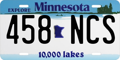 MN license plate 458NCS