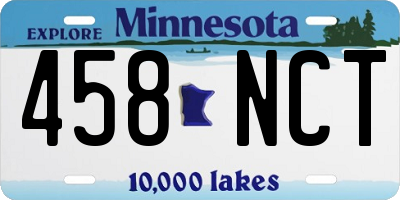 MN license plate 458NCT