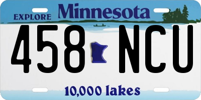 MN license plate 458NCU