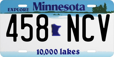 MN license plate 458NCV