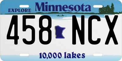MN license plate 458NCX
