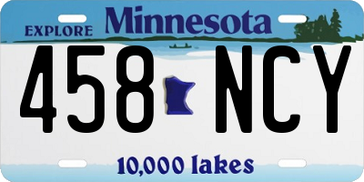 MN license plate 458NCY