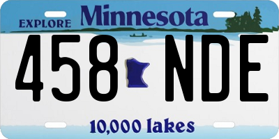 MN license plate 458NDE