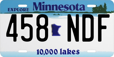 MN license plate 458NDF