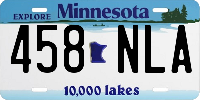 MN license plate 458NLA