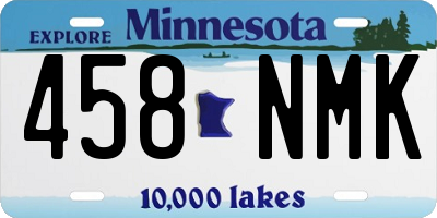 MN license plate 458NMK