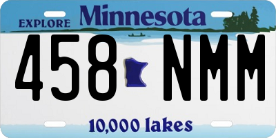 MN license plate 458NMM