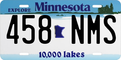MN license plate 458NMS