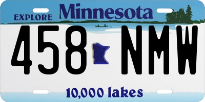 MN license plate 458NMW