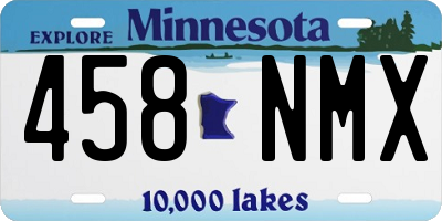 MN license plate 458NMX