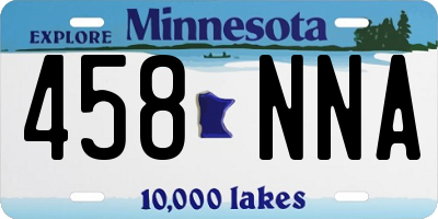 MN license plate 458NNA
