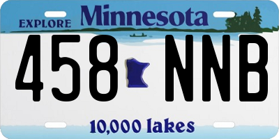 MN license plate 458NNB