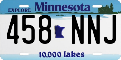 MN license plate 458NNJ