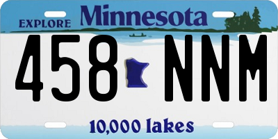 MN license plate 458NNM