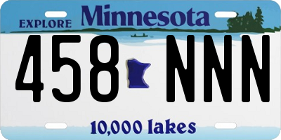 MN license plate 458NNN